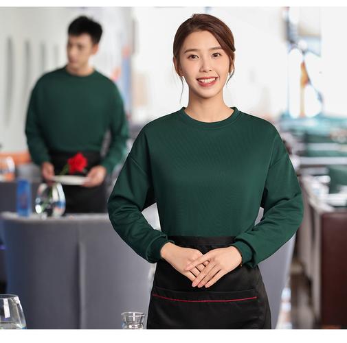 餐饮服务员秋冬工服新选择 长袖纯棉卫衣定制的实用与温度